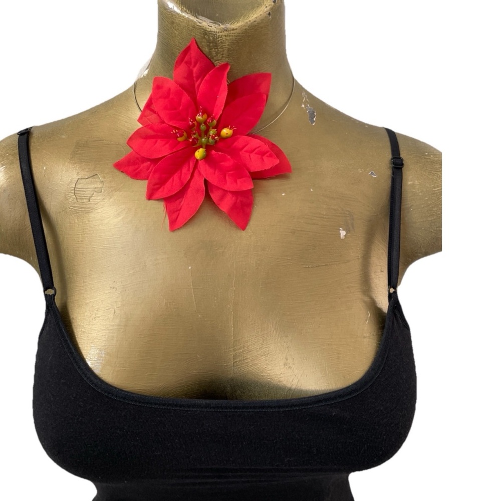 PINUP Rockabilly VLV Hair CLUB Red Fabric Floral One-Size - Picture 6 of 11